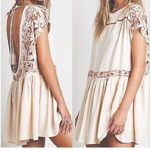 🌸 free people ayu dress cream and pink